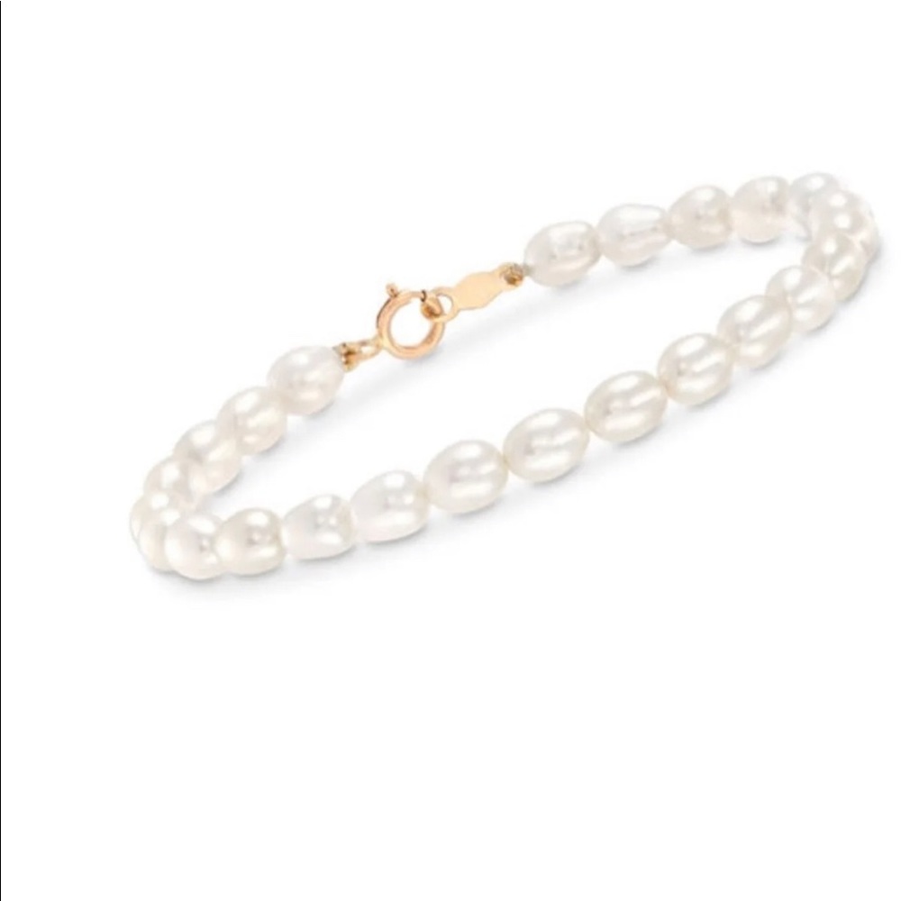 Child’s Pearl Bracelet W. 14kt Yellow Gold